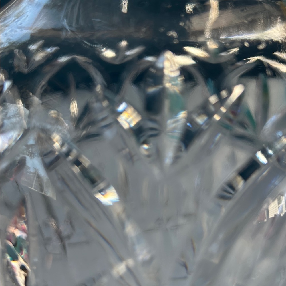Elegant Crystal Vase approximately 9 inches tall 20 inches round - Picture 2 of 4